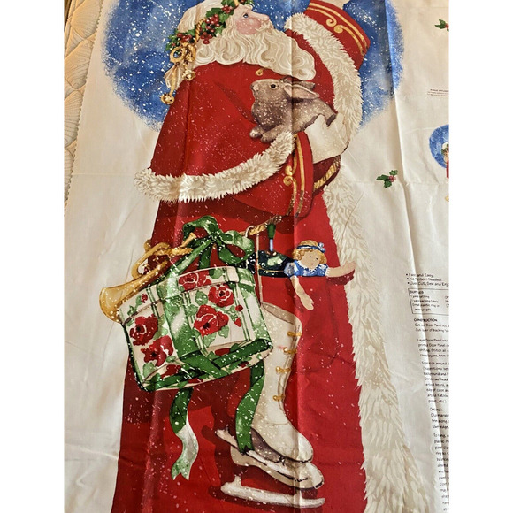 Daisy Kingdom Fabric Father Christmas Door Panel Large New Uncut 59"x35" - Picture 4 of 10
